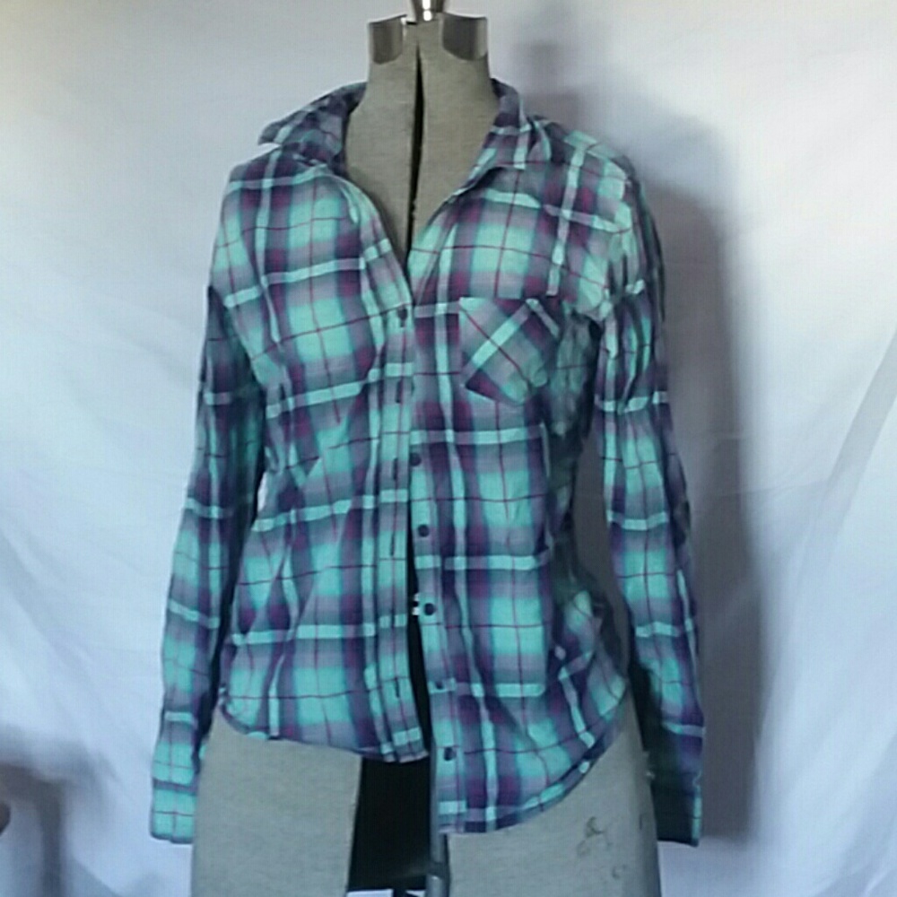 Purple and green plaid.